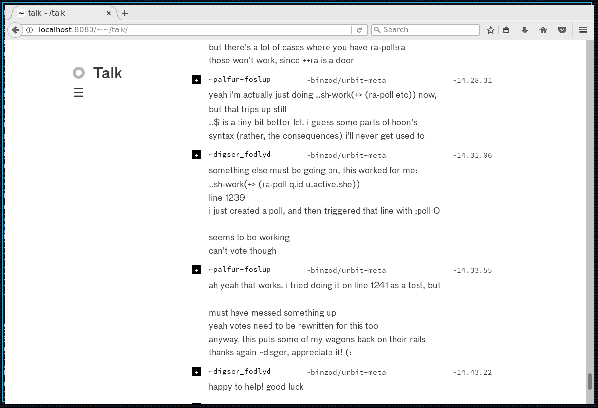Various users chatting